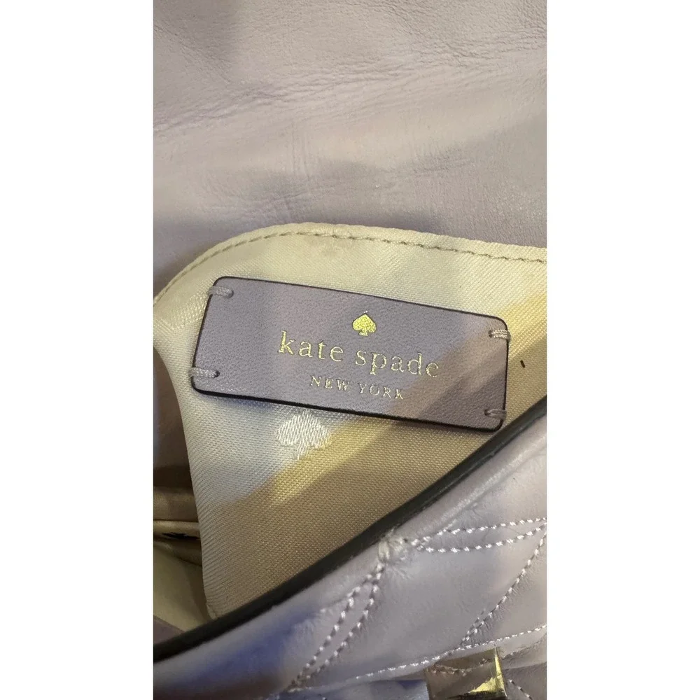 Kate Spade Natalia Flap‎ Shoulder Bag Quilted Leather Lilac WKRU7074 Preloved
